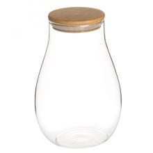 Wood Lid Seal Clear Glass Jars
